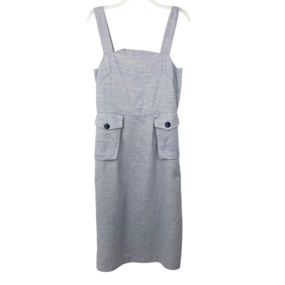 NWT Diarte Cotton Blend Midi Dress Size 38 or S Pockets Sleeveless Straps Casual